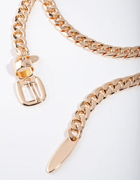 Gold Narrow Chain Link Belt - link has visual effect only