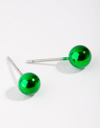 Green Festive Ball Stud Earrings - link has visual effect only