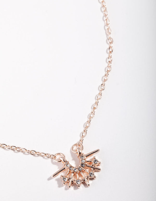 Rose Gold Pearl Commet Necklace