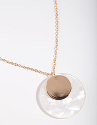 Gold Double Disc Drop Necklace - link has visual effect only
