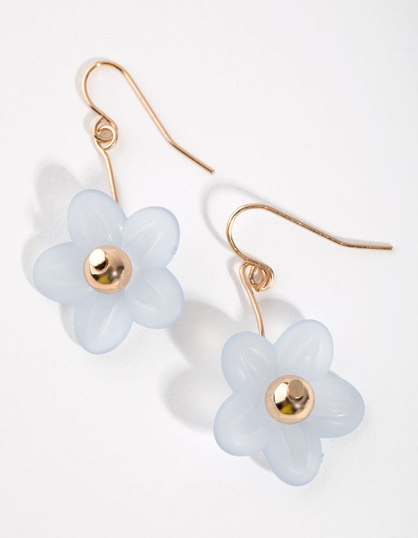 Gold Mini Flower Drop Earrings