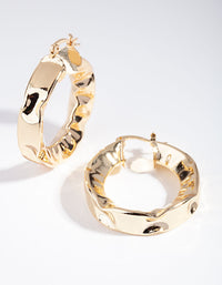 Gold Plated Thick Twist Hoop Earrings - link has visual effect only