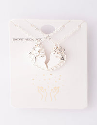Silver Best Friend Half Heart Necklace Pack - link has visual effect only
