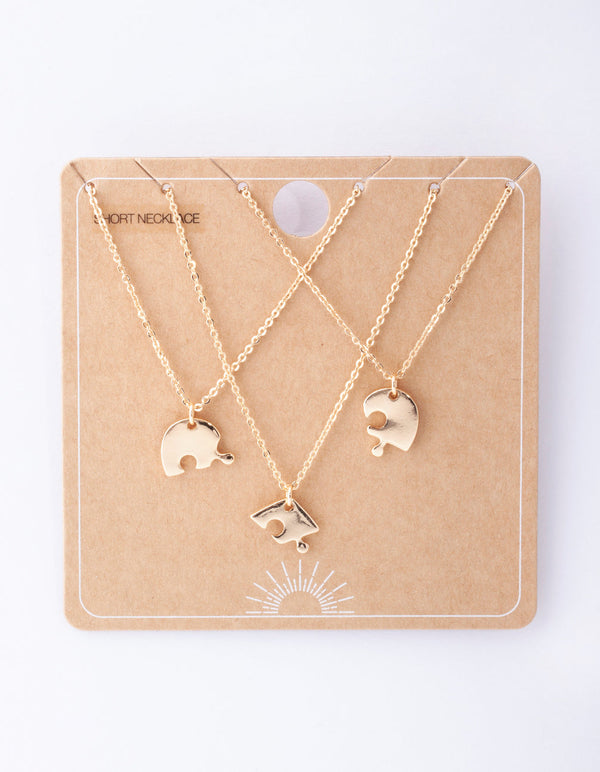 Gold Puzzle Necklace Pack