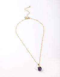 Gold Purple Semi Precious Stone Necklace - link has visual effect only