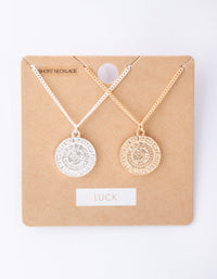 Mixed Metal Coin Necklace Pack - link has visual effect only