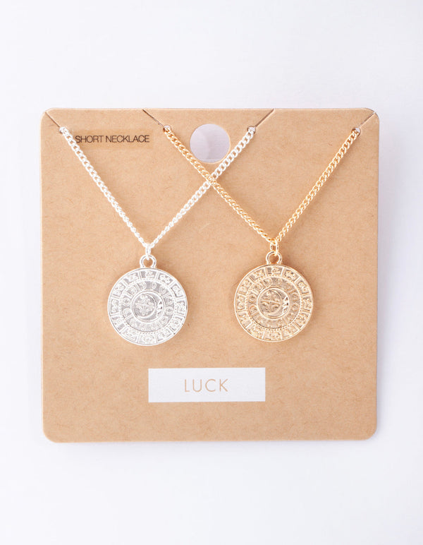 Mixed Metal Coin Necklace Pack