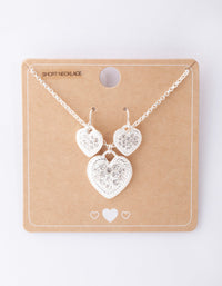 Silver Diamante Necklace & Earring Set - link has visual effect only