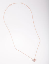 Rose Gold Plated Sterling Silver Half Pave Heart Necklace - link has visual effect only