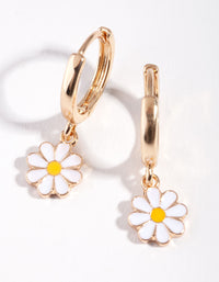 Gold Daisy Huggie Earrings - link has visual effect only