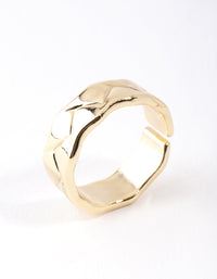 Gold Plated Geometric Molten Adjustable Ring - link has visual effect only