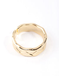 Gold Plated Geometric Molten Adjustable Ring - link has visual effect only