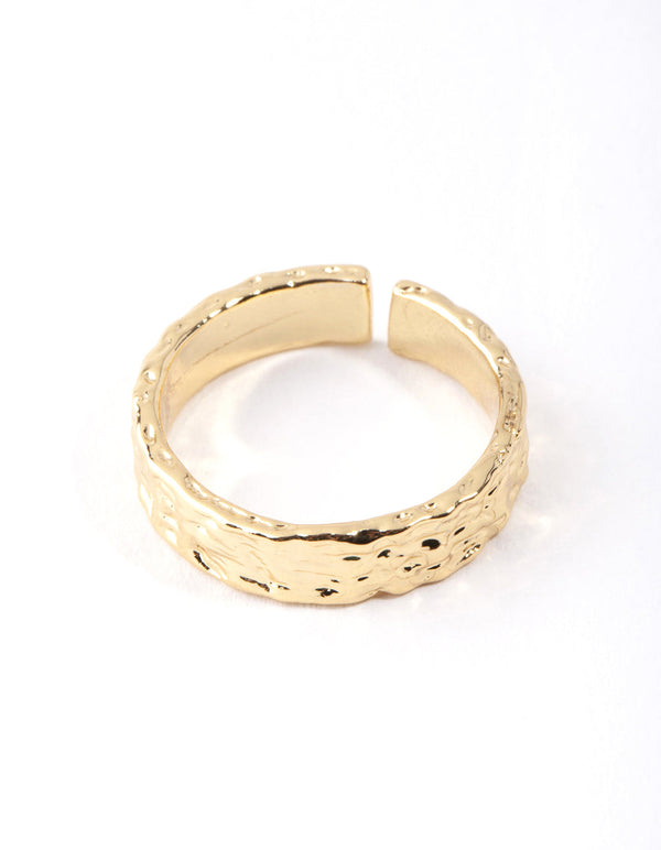 Gold Plated Molten Adjustable Ring