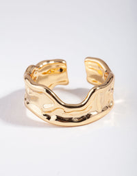 Gold Plated Molten Adjustable Ring - link has visual effect only