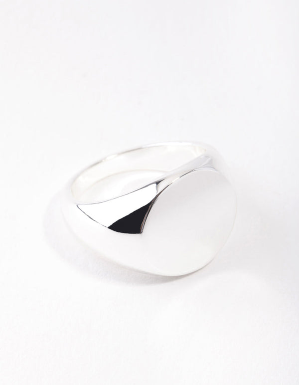 Silver Plated Plain Signet Ring