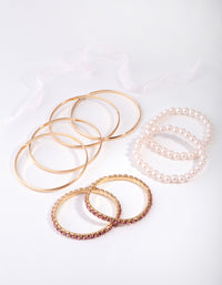 Kids Gold Diamante Mix Bangles - link has visual effect only