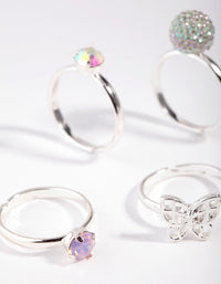 Kids Silver Butterfly Ring 6-Pack - link has visual effect only