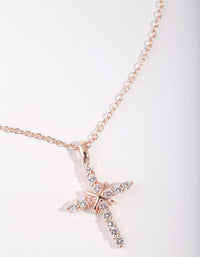 Rose Gold Cross & Diamante Necklace - link has visual effect only