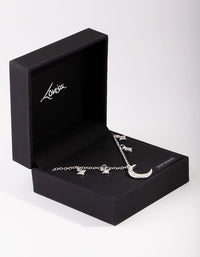 Silver Star & Moon Diamante Necklace - link has visual effect only