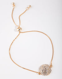 Gold Pave Circle Toggle Bracelet - link has visual effect only
