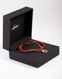 Gold Heart Facet Bead Bracelet - link has visual effect only
