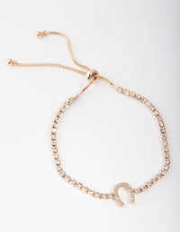 Gold Horse Shoe Cup Chain Bracelet - link has visual effect only