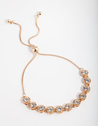 Gold Multi Circle Diamante Toggle Bracelet - link has visual effect only