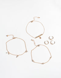 Rose Gold Dainty Toe & Anklet Set - link has visual effect only