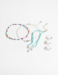 Silver Rainbow Toe & Anklet Set - link has visual effect only