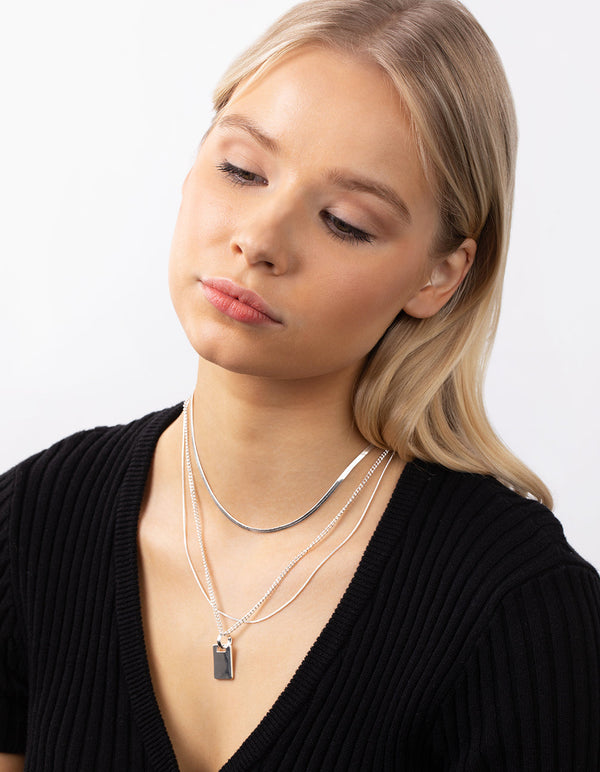sterling silver jewellery york Contemporary Triple Layered Silver Tone  Necklace with Circles Sterling silver jewellery range of Fashion and  costume and body jewellery.