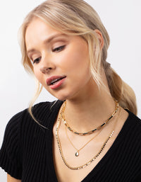 Gold Jingle Multi Row Necklace - link has visual effect only