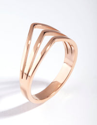 Rose Gold 3-Row Wave Ring - link has visual effect only