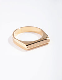Surgical Steel Rectangle Signet Ring - link has visual effect only
