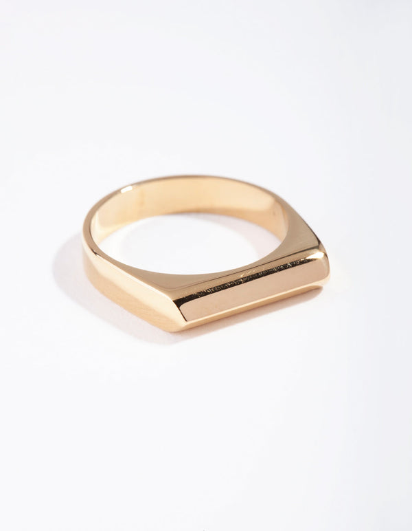 Surgical Steel Rectangle Signet Ring