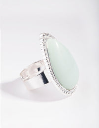 Silver Tear Drop Stone Ring - link has visual effect only