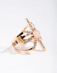 Gold Diamante Sun Burst Ring - link has visual effect only