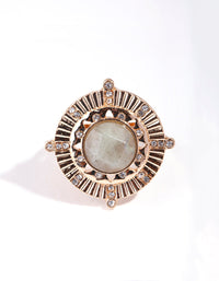 Gold Medallion Stone Ring - link has visual effect only
