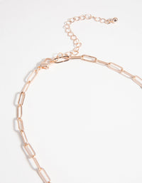 Rose Gold 4mm Link Chain Necklace - link has visual effect only