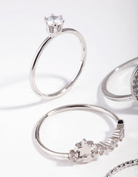 Rhodium Moon & Stars 5-Pack Ring - link has visual effect only