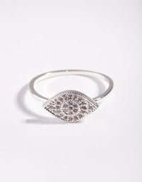 Silver Cubic Zirconia Evil Eye Ring - link has visual effect only