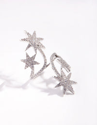 Silver Cubic Zirconia Spiral Stars Ring - link has visual effect only