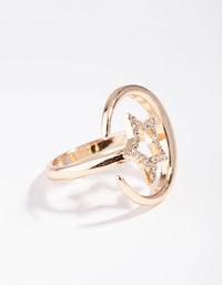 Gold Crystal Star Cresent Moon Ring - link has visual effect only