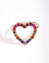 Gold Rainbow Cut Out Heart Ring - link has visual effect only