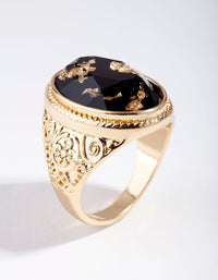 Gold Cabochon Gold Leaf Ring - link has visual effect only