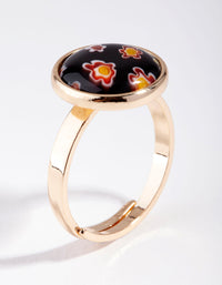 Gold Painted Flower Ring - link has visual effect only