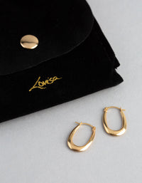 9ct Gold Polished Oval Creole Hoop Earrings - link has visual effect only