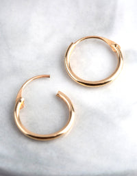 9ct Gold 11mm Fine Hoop Earrings - link has visual effect only