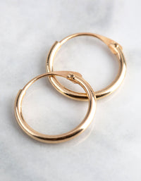 9ct Gold 11mm Fine Hoop Earrings - link has visual effect only