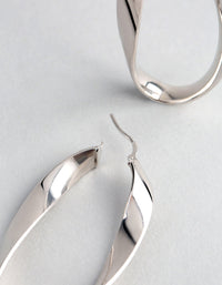 Sterling Silver Twisted Oval Hoop Earrings - link has visual effect only