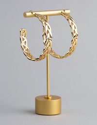 18ct Gold Plated Brass Chain Link Hoop Earrings - link has visual effect only